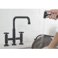 Aquacúbico Cupc Matte Black Bronze High Arc Bridge Kitchen Faucet con spray lateral